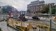 Obras en la Praza de Ferrol que afectan al colegio La Milagrosa