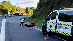 El accidente del motorista ocurrió en el kilómetro 45 de la OU-540 (Ourense-Frontera de Portugal) en el municipio de Bande.
