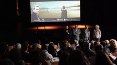 Detalle da presentaci�n do filme documental.