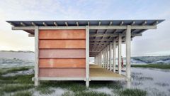 Caseta modular para albergar el servicio de socorrismo, aseos y duchas en la playa de Doni�os.