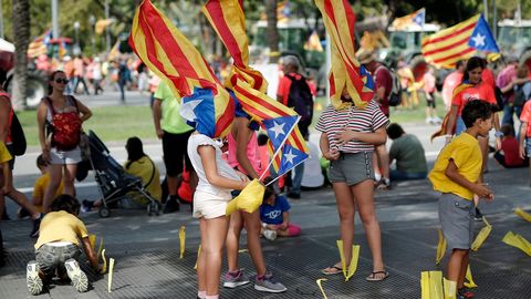 Celebraci�n de la Diada en las calles de Barcelona