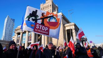 Imagen de las protestas contra Mercosur en Polonia