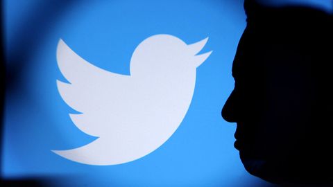 El perfil de Elon Musk, junto a un logo de Twitter