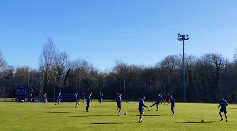 Los jugadores del Oviedo, en El Requexn