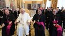 El papa francisco, con los prelados de Santiago de Compostela, Mondoedo-Ferrol y Tui-Vigo