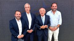 Diego Iglesias, presidente de Axober; Juan Cancela, Antonio Fontenla y Pablo Rodr�guez, gerente del pol�gono de Carballo. 