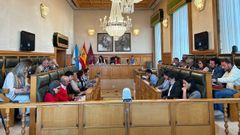 Imagen de archivo de la corporaci�n municipal compostelana en un pleno del Ayuntamiento de Santiago