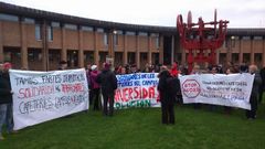 Una de las protestas en apoyo a las trabajadoras de las cafeter�as del campus