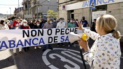Protesta en Vigo, hace meses, contra el cierre de una oficina de Abanca