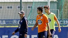 Luis y Vzquez, en el entrenamiento de hoy