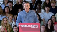 El presidente del Gobierno, Pedro S�nchez, durante un mitin en Ponferrada. (Le�n) 