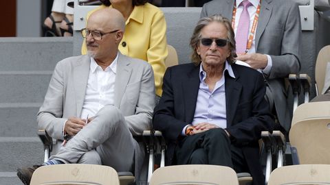 Michael Douglas, en la grada de la Philippe Chatrier