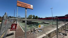 Imagen de las obras en la plaza Otero Pedrayo de Cambre.