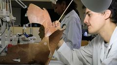Pieza de cer�mica del Museo do Mar de Vigo tratada por alumnos de varias promociones en la Escola de Restauraci�n de Pontevedra