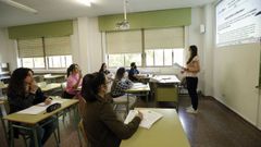Imagen de archivo de alumnos de bachillerato del IES Espieira, de Boiro, preparando la selectividad