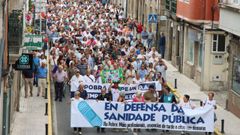 El acto de protesta fue convocado por la Plataforma en Defensa da Sanidade P�blica da Comarca da Barbanza.