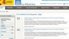 La web de La Moncloa colg� la nota pero luego la borr�