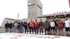 Rueda de prensa de bomberos delante del ayuntamiento