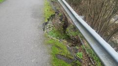 Bache y hundimiento del firme en la zona del puente de Santa Mari�a
