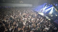 O p�blico gozando de The Rapants na sala La Madaleine, na que tivo lugar o Emigrason.