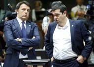 Renzi y Tsipras en Bruselas el 25 de junio. 