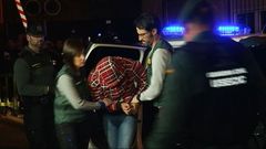 Djeleli B., el acusado de dar muerte a Javier Ardines, a su llegada al juzgado de Llanes