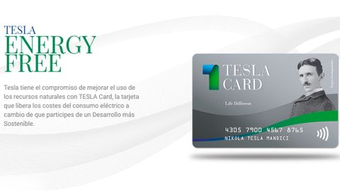 Captura de la pgina web de Tesla Energy Free