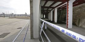 La Polic�a Portuaria puso unas cintas ayer por la tarde, para indicar que no se pod�a pasar. 