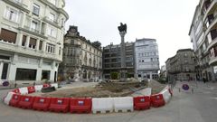 Obras de peatonalizacin en el centro de Lugo