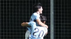 Anxo Rodr�guez, celebrando el gol que anot� con el Celta Fortuna ante el Osasuna B.