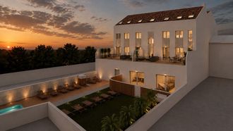 Infograf�a del edificio, que tendr� 11 viviendas de una, dos y tres habitaciones, jard�n y piscina