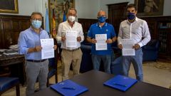 Los alcaldes de Pereiro y San Cibrao, con el presidente de la Diputaci�n y el delegado de la Xunta