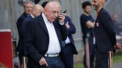 Adriano Galliani, vicepresidente y consejero del Monza, en un partido de su equipo ante el Fiorentina.