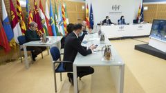Los ministros de Agricultura, Sanidad y Pol�tica Territorial (al fondo), Fernando Sim�n y t�cnicos de Sanidad durante el �ltimo Consejo Interterritorial del Sistema Nacional de Salud