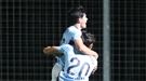 Anxo Rodr�guez, celebrando el gol que anot� con el Celta Fortuna ante el Osasuna B.