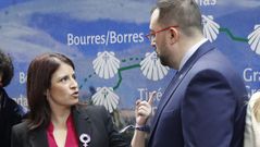 Adriana Lastra, este jueves, con el presidente de Asturias, el socialista Adri�n Barb�n