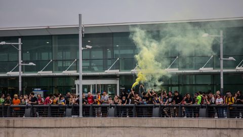 Imagen de la concentraci�n del lunes en El Prat