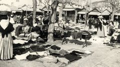 Foto de un mercado a inicios de los años 20 del pasado siglo