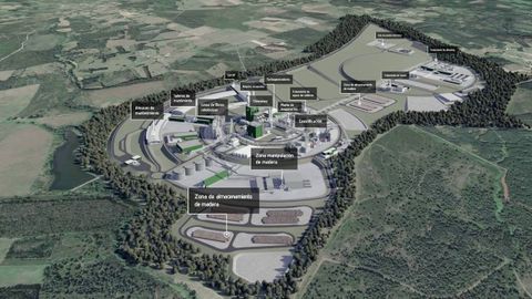 Recreaci�n realizada por la empresa Greenfiber de c�mo ser�a la planta de Palas de Rei