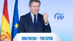 El l�der del PP, Alberto N��ez Feijoo, en la sede de G�nova el pasado 29 de diciembre.