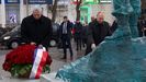 Miguel Diaz-Canel y Vladimir Putin, durante la inauguraci�n de la estatua en honor a Fidel Castro, en Mosc�.