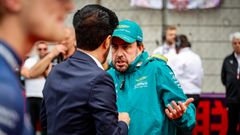 Fernando Alonso y Mohammed Ben Sulayem.Fernando Alonso y Mohammed Ben Sulayem, presidente de la FIA