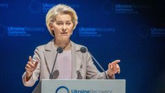 La presidenta de la Comisin Europea, Ursula von der Leyen, este jueves en Roma.