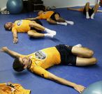 Arizmendi, en el gimnasio durante el entrenamiento de recuperaci�n de ayer.