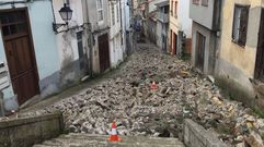 El piso de cemento fue levantado casi en su totalidad durante la ma�ana del mi�rcoles