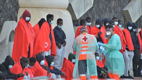 Inmigrantes rescatados en el Hierro, el pasado d�a 29 de diciembre