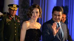 La reina Letizia, junto al presidente de Colombia