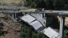 As estaba este lunes la zona cero del segundo derrumbe en el viaducto de la A-6, ocurrido el 16 de junio. El primer colapso se produjo nueve das antes.