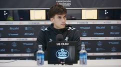 Coke Carrillo, en la rueda de prensa posterior al Unionistas-Celta Fortuna.