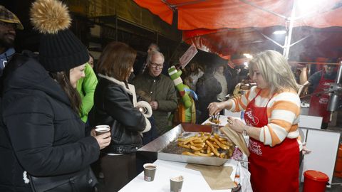 Disfrutando de la Festa do Churro en Pontecesures.